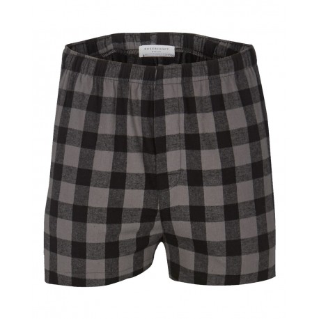 BM6701 Boxercraft BM6701 Double Brushed Flannel Boxers Charcoal/ Black Buffalo