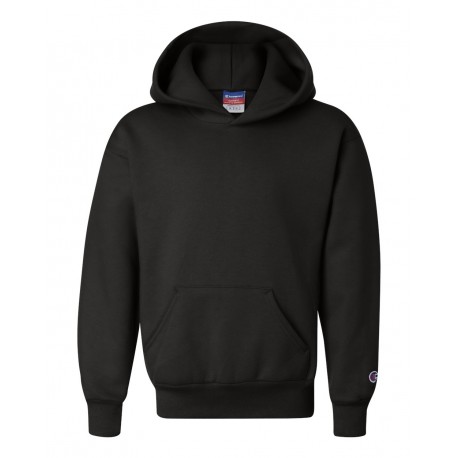S790 Champion S790 Powerblend Youth Hooded Sweatshirt BLACK