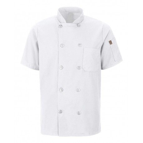 046X Chef Designs 046X Mimix Short Sleeve Chef Coat with OilBlok WHITE
