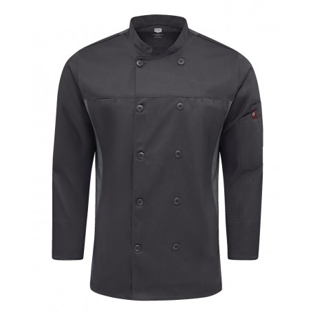 054M Chef Designs 054M Deluxe Airflow Chef Coat CHARCOAL