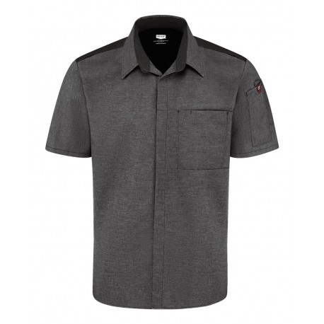 502M Chef Designs 502M Poplin Airflow Cook Shirt with OilBlok CHARCOAL/ BLACK