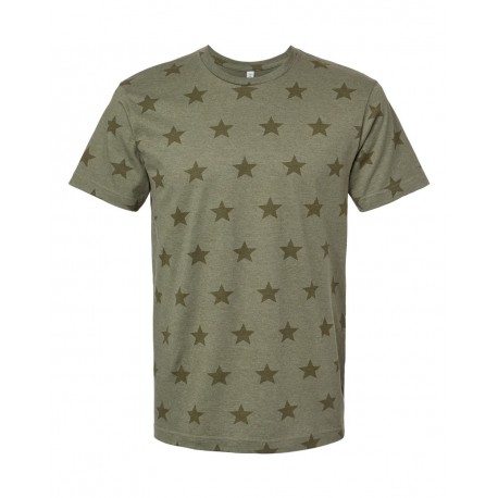 3929 Code Five 3929 Star Print Tee Military Green Star