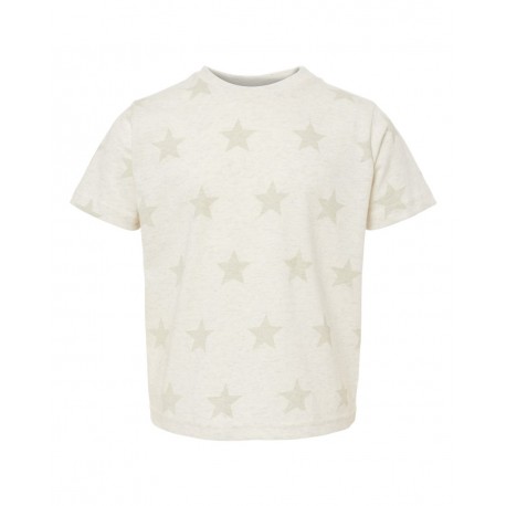 3029 Code Five 3029 Toddler Star Print Tee Natural Heather Star