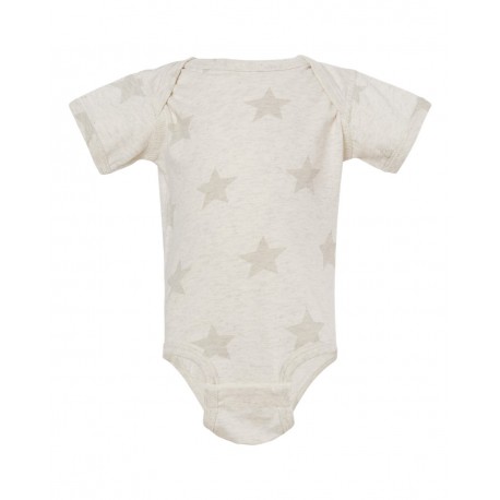 4329 Code Five 4329 Infant Star Print Bodysuit Natural Heather Star