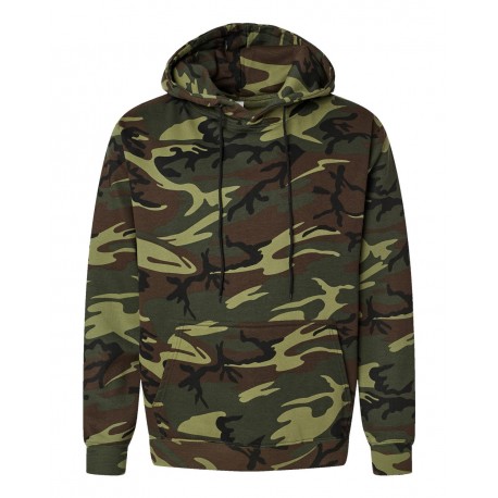3969 Code Five 3969 Camo Pullover Fleece Hoodie GREEN WOODLAND