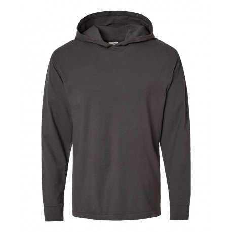 GDH280 ComfortWash by Hanes GDH280 Garment-Dyed Jersey Hooded Long Sleeve T-Shirt New Railroad Grey