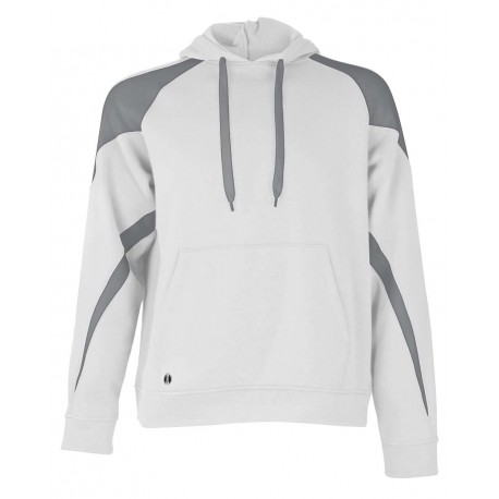 229546 Holloway 229546 Athletic Fleece Prospect Hooded Sweatshirt White/ Charcoal Heather