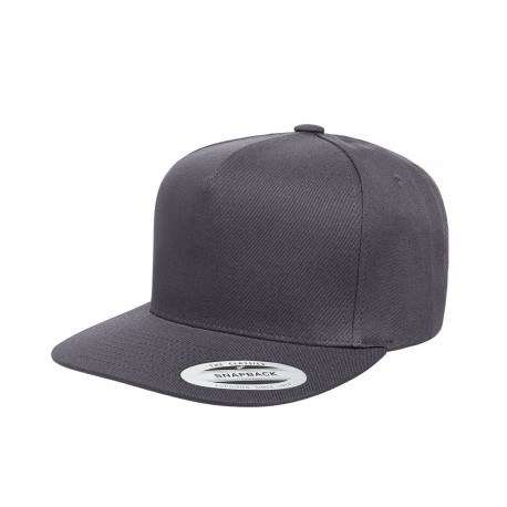 Y6007 Yupoong Y6007 Adult 5-Panel Cotton Twill Snapback Cap DARK GREY