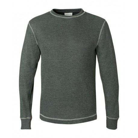 8238 J. America 8238 Vintage Thermal Long Sleeve T-Shirt Charcoal Heather/ Vintage White