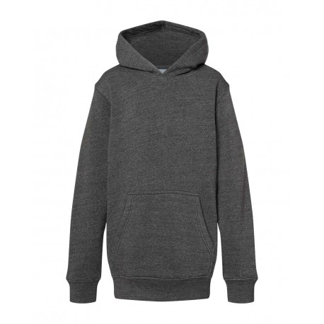 8880 J. America 8880 Youth Triblend Fleece Hooded Sweatshirt BLACK TRIBLEND