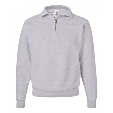 4528MR JERZEES 4528MR Super Sweats NuBlend Quarter-Zip Cadet Collar Sweatshirt ASH