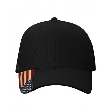AM350M Kati AM350M USA Flag Mesh Cap Black/ USA Mesh