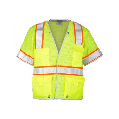 1552B Kishigo 1552B Premium Brilliant Series Breakaway Class 3 Vest LIME