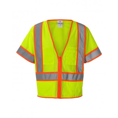 1242-1243 Kishigo 1242-1243 Ultra-Cool Six-Pocket Mesh Surveyor's Vest LIME