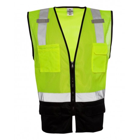 1509 Kishigo 1509 Black Bottom Mesh Class 2 Vest LIME