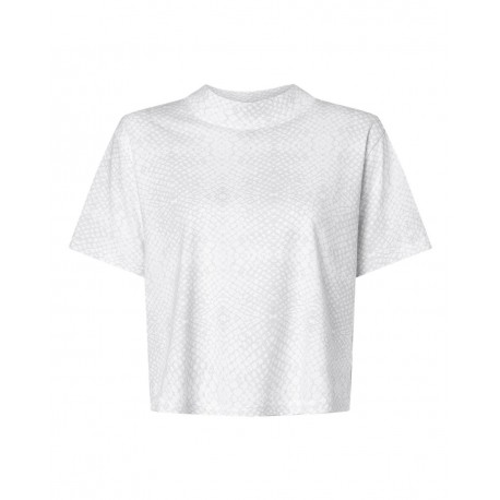 3518 LAT 3518 Women's Boxy Tee WHITE REPTILE