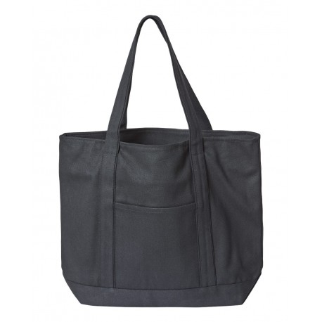 8873 Liberty Bags 8873 XL Zippered Cotton Canvas Resort Tote BLACK/ BLACK