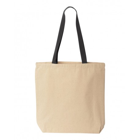 8868 Liberty Bags 8868 Natural Tote with Contrast-Color Handles NATURAL/ BLACK