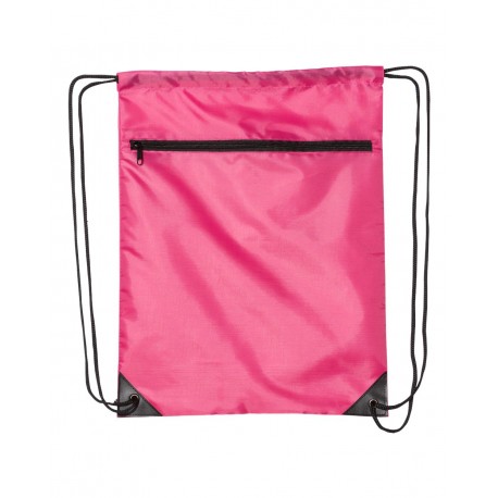 8888 Liberty Bags 8888 Zippered Drawstring Backpack HOT PINK