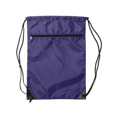 8888 Liberty Bags 8888 Zippered Drawstring Backpack PURPLE