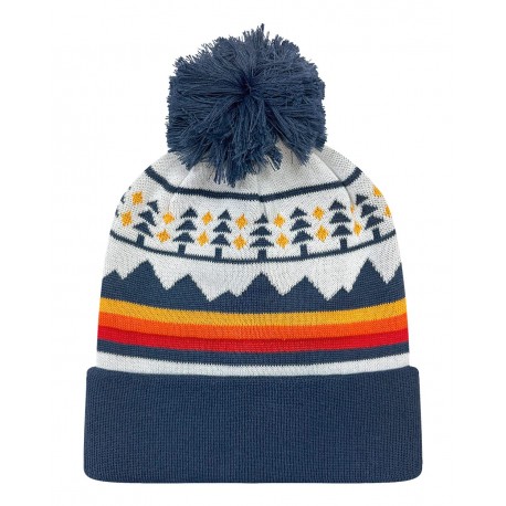 GRNDSR LOCALE GRNDSR Grand Recycled Beanie Trees & Peaks/ Navy