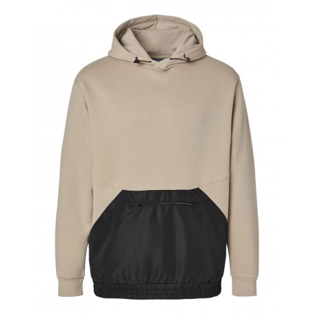 23112 MV Sport 23112 Mixed Media Hooded Sweatshirt Atmosphere/ Black