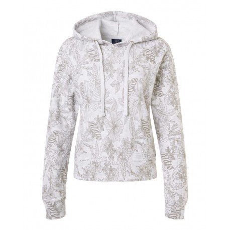 W24105 MV Sport W24105 Women's Maddie Floral Print Hooded Sweatshirt ASH