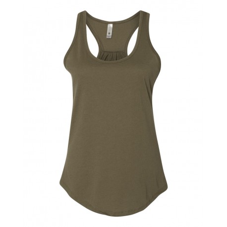6338 Next Level 6338 Women's Gathered Racerback Tank MILITARY GREEN