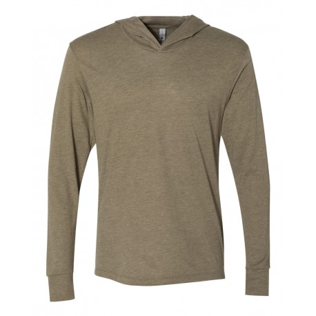 6021 Next Level 6021 Triblend Hooded Long Sleeve Pullover MILITARY GREEN