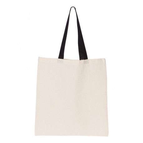 OAD105 OAD OAD105 Contrast-Color Handle Tote NATURAL/ BLACK