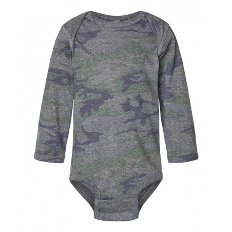 4421 Rabbit Skins 4421 Infant Fine Jersey Long Sleeve Bodysuit VINTAGE CAMO