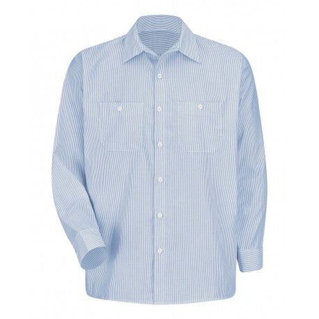 SL10 Red Kap SL10 Industrial Stripe Work Shirt WB-Blue/ White