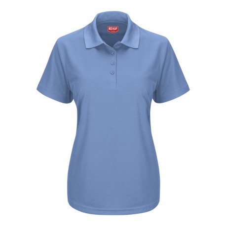 SK97 Red Kap SK97 Women's Short Sleeve Performance Knit Pocketless Core Polo Medium Blue