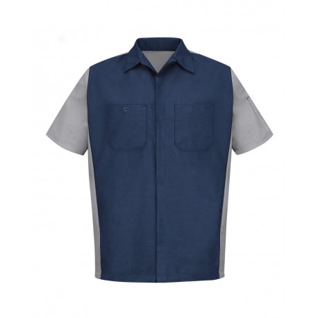 SY20 Red Kap SY20 Short Sleeve Automotive Crew Shirt NAVY/ GREY