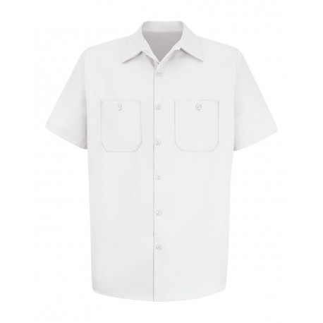 SC40 Red Kap SC40 Cotton Short Sleeve Uniform Shirt WHITE