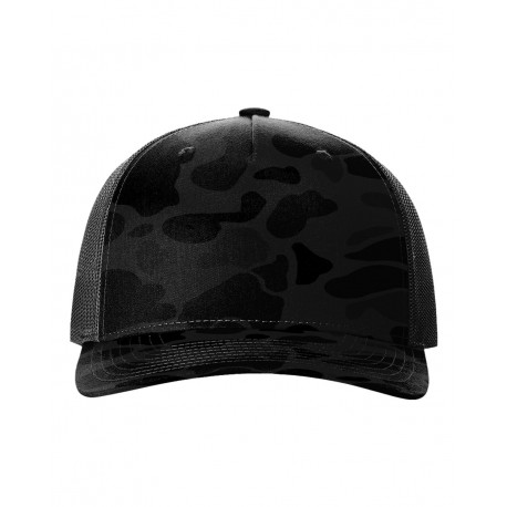 112PFP Richardson 112PFP Five-Panel Printed Trucker Cap Sable Duck Camo/ Black