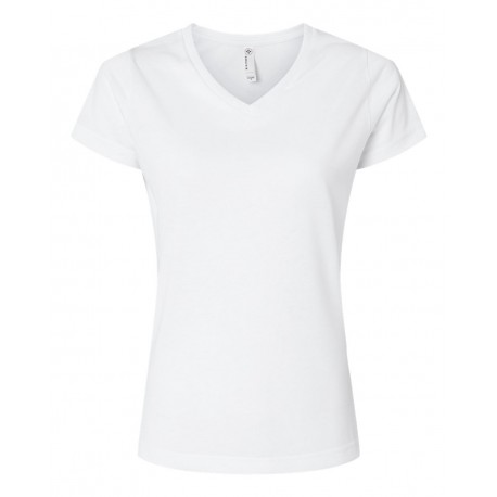 1507 SubliVie 1507 Women's Polyester Sublimation V-Neck Tee WHITE