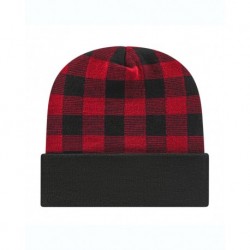 CAP AMERICA RKP12 USA-Made Plaid Beanie
