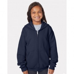 Hanes P480 EcoSmart Youth Full-Zip Hooded Sweatshirt