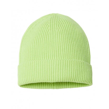 ANDY Atlantis Headwear ANDY Sustainable Fine Rib Cuffed Beanie ACID GREEN