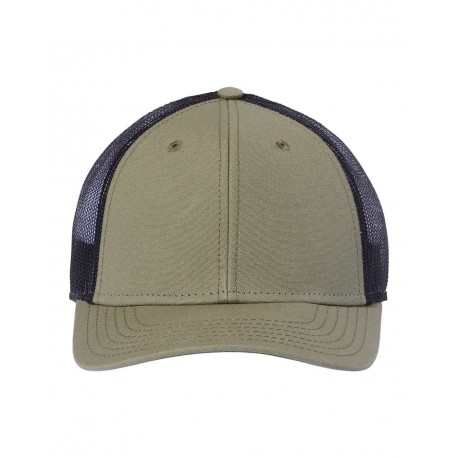 RETH Atlantis Headwear RETH Sustainable Recy Three Trucker Cap Olive/ Black