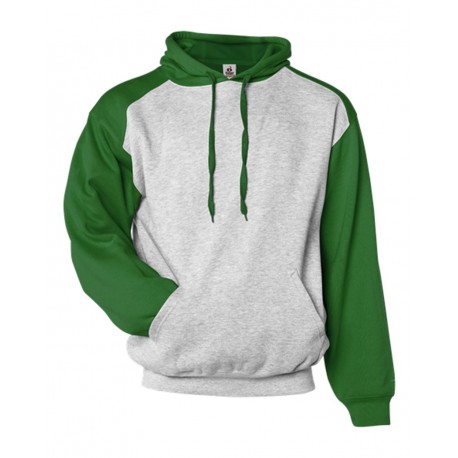 1249 Badger 1249 Sport Athletic Fleece Hooded Sweatshirt Oxford/ Kelly