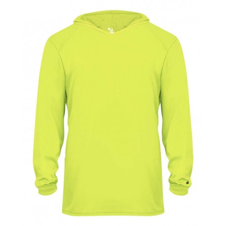 2105 Badger 2105 Youth B-Core Long Sleeve Hooded T-Shirt SAFETY YELLOW