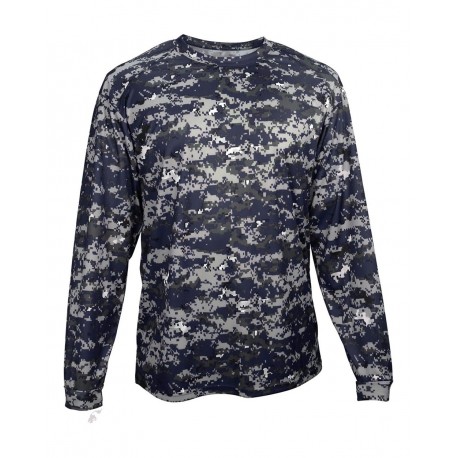 2184 Badger 2184 Youth Digital Camo Long Sleeve T-Shirt Navy Digital