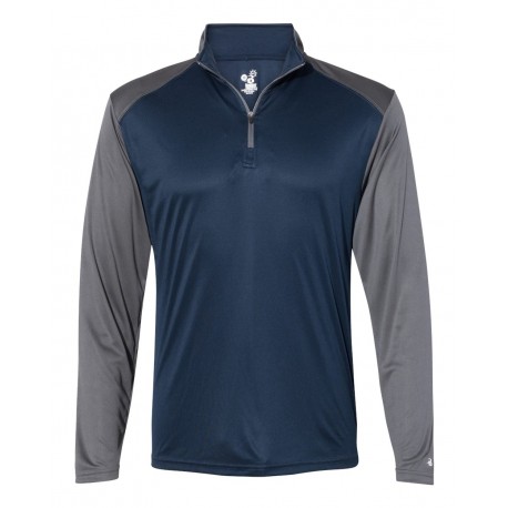 4006 Badger 4006 Ultimate SoftLock Sport Quarter-Zip Pullover NAVY/ GRAPHITE