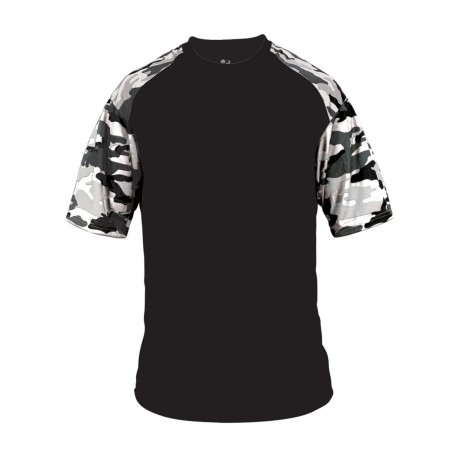 4141 Badger 4141 Camo Sport T-Shirt Black/ White Camo