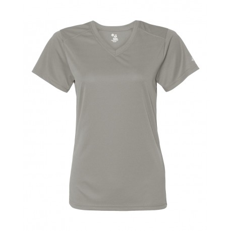 4162 Badger 4162 Women's B-Core V-Neck T-Shirt SILVER