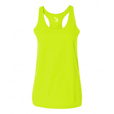 4166 Badger 4166 Women's B-Core Racerback Tank Top SAFETY YELLOW