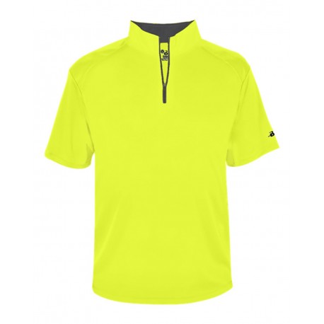 4199 Badger 4199 B-Core Short Sleeve Quarter-Zip Safety Yellow/ Graphite