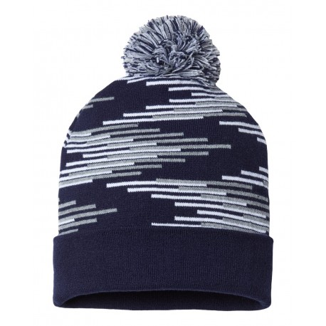 RKB12 CAP AMERICA RKB12 USA-Made Bar Beanie True Navy/ Heather/ White